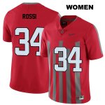 Women's NCAA Ohio State Buckeyes Mitch Rossi #34 College Stitched Elite Authentic Nike Red Football Jersey VU20M57JY